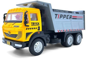 Kidz N Toys Construction Tipper Truck Toy, Pull Back Action Vehicle Toy For Kids