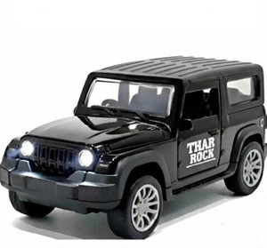 Born2learn Metal Diecast Thar car toy with light sound, Pullback, and Openable doors