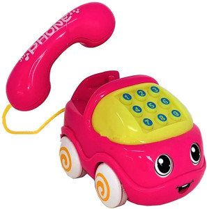 KTRS Powered Pull Along Musical Phone Car Toy Telephone Light Sound ...