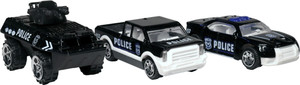 speedyz DIE CAST 3PC 1:64 CAR SET POLICE FREE WHEEL