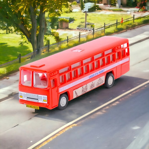 SARASI City Bus For Kids, Durable Quality, Pull Back Action, No Sharp Edges