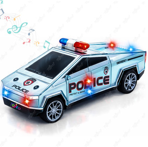 Toyco Police Car with Lights, Music and Siren Sound Friction Powered Toy Car for Kids