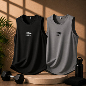 UNIVAAN Typography Black, Grey Men's Round Neck T-Shirt Pack of 2 - Image 3