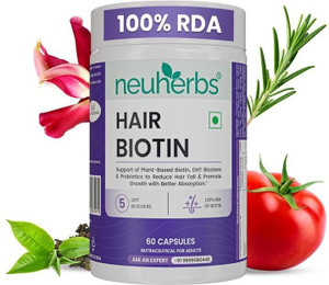 Neuherbs Biotin for Hair Growth| DHT Blocker Supplement|Hair Fall Control & Damage Repair