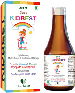 HealthBest Kidbest Multivitamin & Multimineral Syrup for Kids | Zinc | Vitamin A, C & E