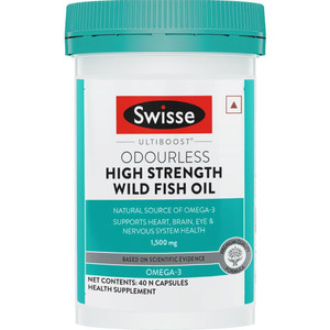 Swisse High Strength Fish Oil with 1500mg Omega 3 g for Heart, Brain, Joints & Eyes