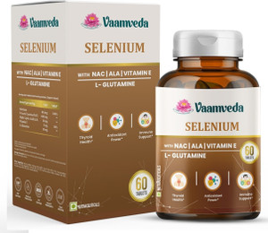 Vaamveda Selenium Supplement Tablets with NAC, ALA & L-Glutamine Antioxidant Support