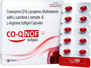CO-Q-NOF Softgel Capsules with CoQ10 & Lycopene Capsules for Energy & Antioxidant Support