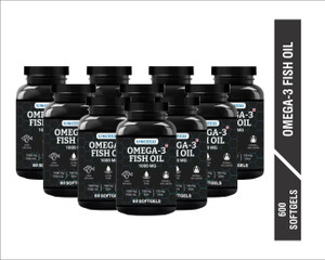 US KART Omega 3 Fish Oil 60 Soft Gel Capsule (Pack of 10) for Brain, Heart & Eye Health