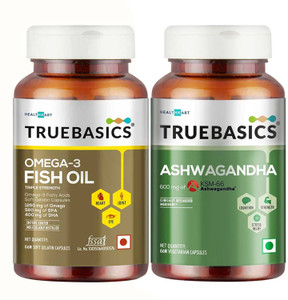 TRUEBASICS Fish Oil + Ashwagandha,