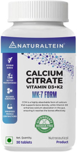 NATURALTEIN Calcium Citrate with Vitamin D3 + K2 (MK7) | Bone & Joint Support