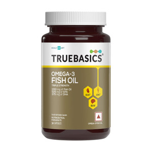 TRUEBASICS Omega 3 Fish Oil Triple Strength, 525mg EPA,375mg DHA