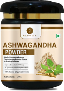 G GLOWSIK Organic Ashwagandha Powder |For Stress Relief | Improves Concentration & Memory