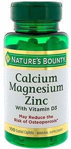 Nature's Bounty Calcium Magnesium Zinc, Caplets, 100 caplets