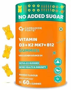 CARBAMIDE FORTE Vitamin D3 K2 MK7 B12 Gummies for Women, Men & Kids
