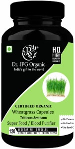 Dr. JPG Organic Wheatgrass capsules 500mg, 120 veg/Natural Antioxidant/Immunity Booster.
