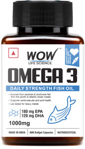 WOW Life Science Omega 3 1000 mg EPA + DHA Enriched