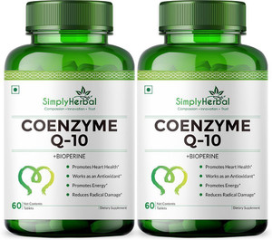 Simply Herbal Coenzyme Q10 200mg Tablets with Bioperine Antioxidant Supplements