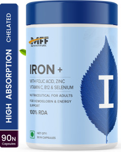 MyFitFuel Iron Supplement (3 Months)+ Folic Acid, Zinc, Vitamin C & B12, Selenium. 90 Nos