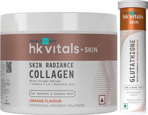 HEALTHKART HK Vitals Skin Radiance Collagen & Glutathione Effervescent, 15 No, Orange