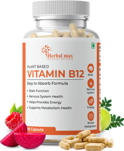 Herbal max Plant Based Vitamin B-12, 2.2mcg |Boost Energy Level, Supports Brain Function