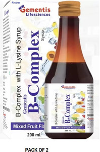 RINGHAS GEMENTIS B COMPLEX SUGAR FREE MIX FRUIT SYRUP PACK OF 2