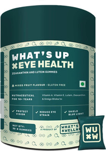 What's Up Wellness Eye Care Gummies with Lutein, Zeaxanthin Supplement for Healthy Eye & Vision
