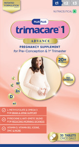 Plus Plus Lifesciences LLP Trimacare 1 Prenatal Multivitamin for Pregnancy L-Methyl Folate,Folic Acid, PC-3