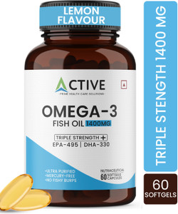 active prime Omega 3 Fish Oil 1400mg (Triple Strength) - 495mg EPA & 330mg DHA