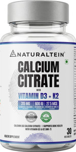 NATURALTEIN Calcium Citrate with Vitamin D3 + K2 (MK7) | Bone & Joint Support
