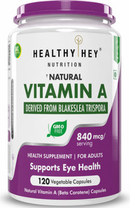 HealthyHey Nutrition Natural Vitamin A from Beta Carotene | Non-Synthetic -120 Veg Capsules