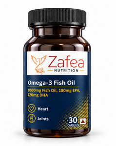 Zafea Nutrition Omega-3 Fish Oil 1000mg | 180mg EPA + 120mg DHA | Heart & Joint Wellness
