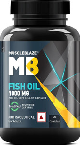 MUSCLEBLAZE Omega 3 Fish Oil 1000 mg with 180 mg EPA and 120 mg DHA