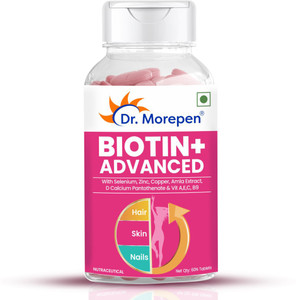 Dr. Morepen Biotin+ For Hair Growth, Skin & Nails | Multivitamins + Natural Extracts