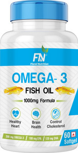 Floral Nutrition Omega 3 Fish Oil 1000mg with 180mg EPA & 120mg DHA for Men & Women