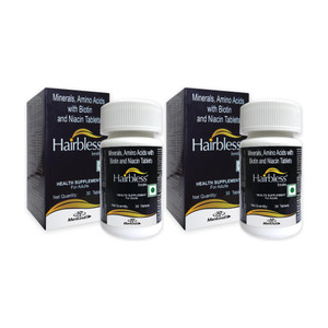 Hairbless Hair Supplement | Biotin and Niacin | Enriched with L-Cystiene | 30 Tabs x 2