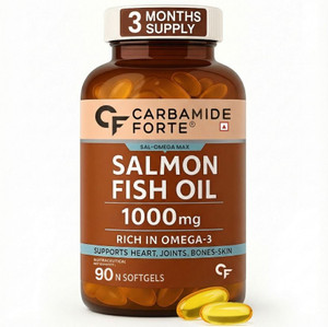 CARBAMIDE FORTE Salmon Fish Oil Omega 3 Capsules 1000 mg | EPA 180mg and DHA Fish Oil Capsules