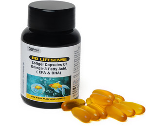 B D LIFESENSE Omega 3 Fish Oil 1000 mg 30 Softgel Capsules 180 mg EPA And 120 mg DHA