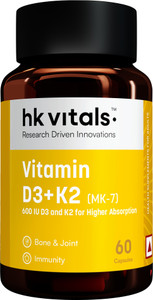 hk vitals Vitamin D3 + K2 (MK-7) 600 IU, 60 Capsules - Image 6