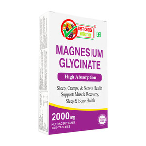 BEST CHOICE NUTRITION Magnesium Glycinate Tablets For Muscle Recovery, Sleep & Nerve Health