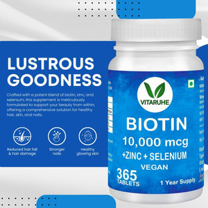 vitaruhe Biotin High Dose Biotin + Zinc + Selenium Vegan Hair Growth