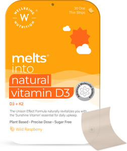 Wellbeing Nutrition Melts Natural Vitamin D3 + K2 (MK-7) for Heart,Muscle,Bone and Cellular Protection