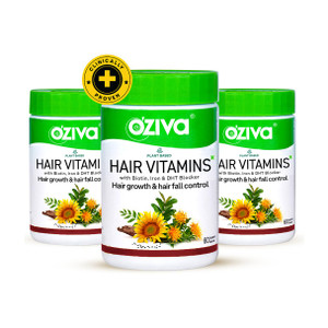 OZiva Hair Vitamins (with Biotin & Iron)for Hair Regrowth & Hairfall Control