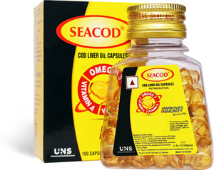 seacod Cod Fish Liver Oil Softgel Capsules With Natural Omega 3, Natural EPA & DHA