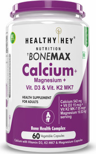 HealthyHey Nutrition Calcium with Magnesium,Vitamin D3 , K2-Mk7 BoneMax Health Complex Capsules