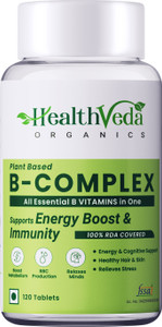 Health Veda Organics B-Complex with All B Vitamins Supports Cognitive Health For both Men & Women
