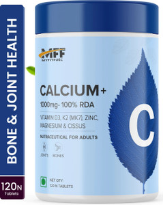 MyFitFuel Calcium 1000mg (120 Tablets)+ Vitamin D3, K2 (MK7), Zinc, Magnesium & Cissus