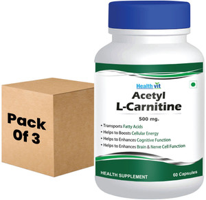 HealthVit Acetyl-L-carnitine 500mg - 60 Capsules (Pack of 3) Price in India  - Buy HealthVit Acetyl-L-carnitine 500mg - 60 Capsules (Pack of 3) online  at Flipkart.com