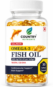 country nutrients omega 3 fish oil capsule 1000mg EPA 180, DHA 120 omega 3 fatty acid |30 capsule