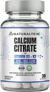 NATURALTEIN Calcium Citrate with Vitamin D3 + K2 (MK7) | Bone & Joint Support